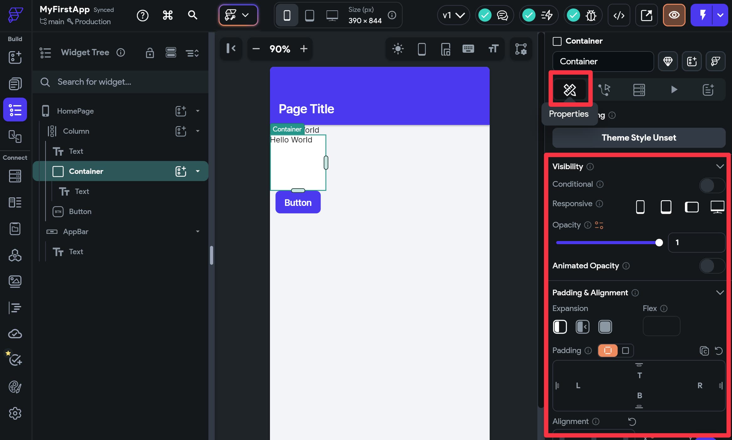 Widget Properties